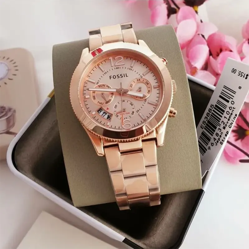 Fossil Perfect Boyfriend Multifunction Rose-Tone Ladies Watch | ES3885